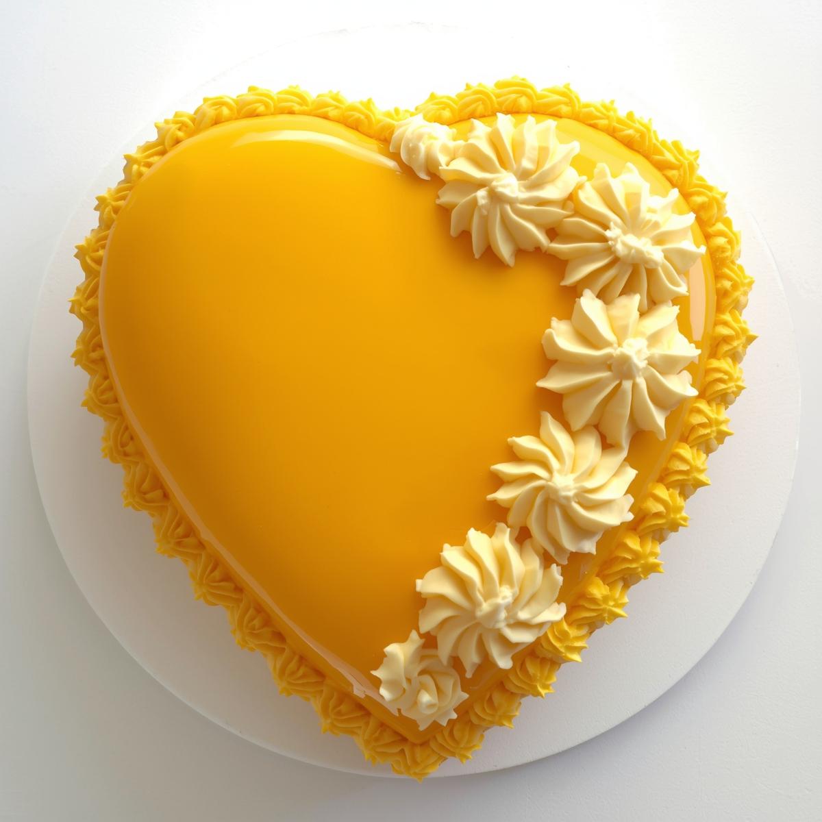 Mango Delight Heart Shape Cake 